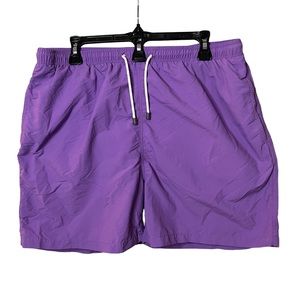 Solid & striped purple swim trunks men’s XXL